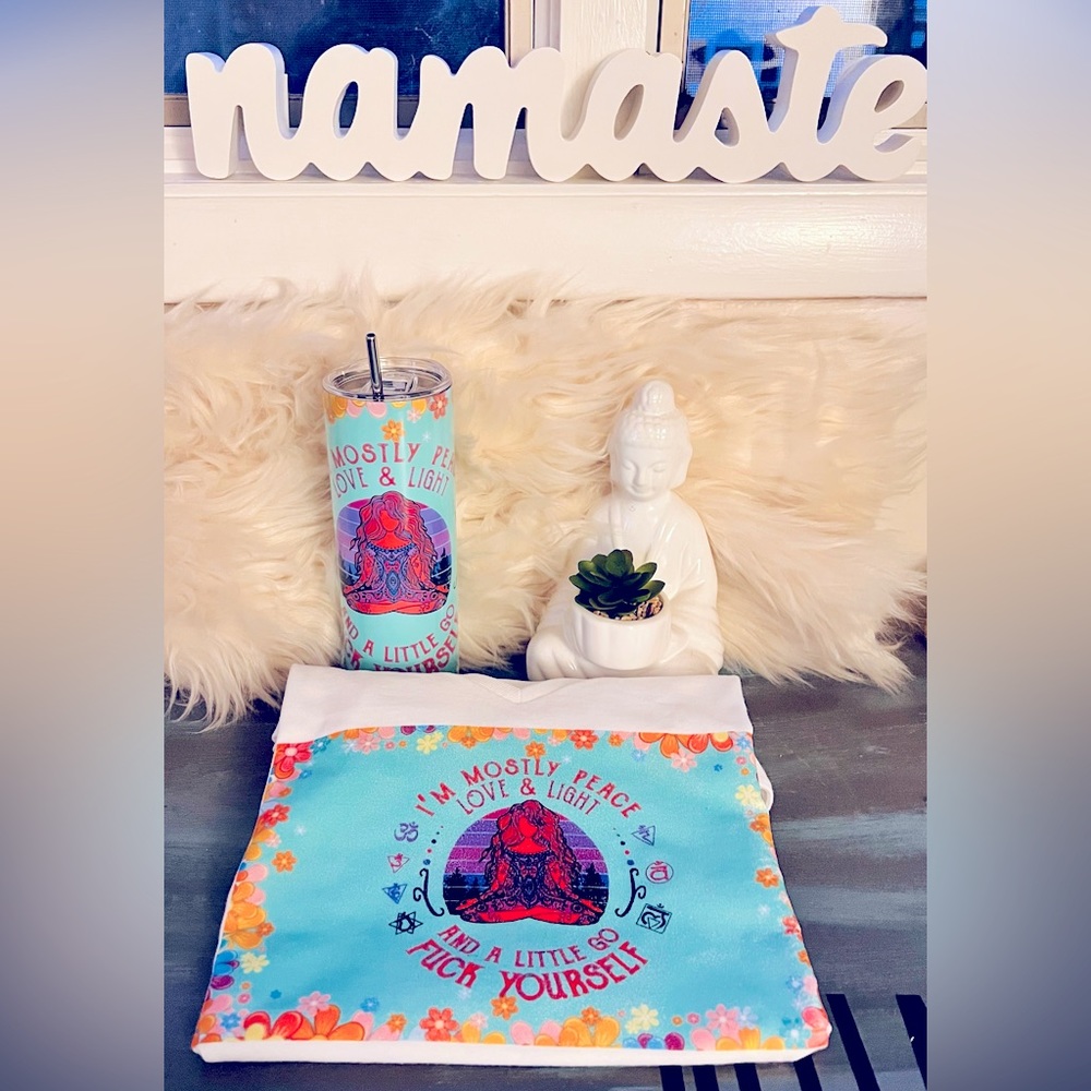 Peace love and light tshirt and matching tumbler